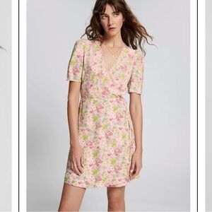 NWT & other stories Printed Scallop Wrap Mini Dress